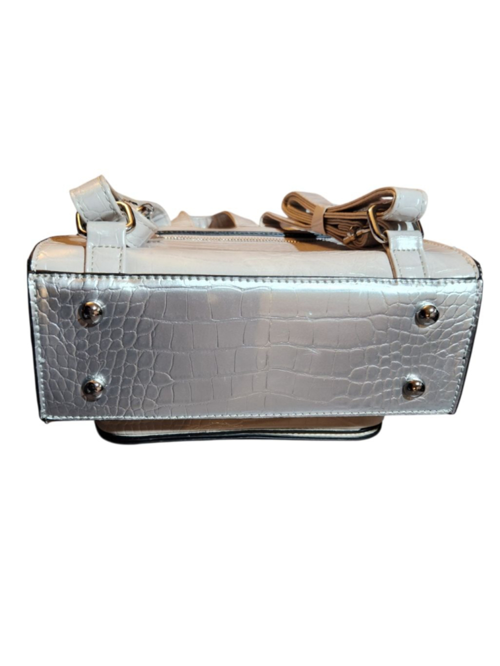 Meli Melo Off White Croc Embossed Backpack - Picture 4 of 7